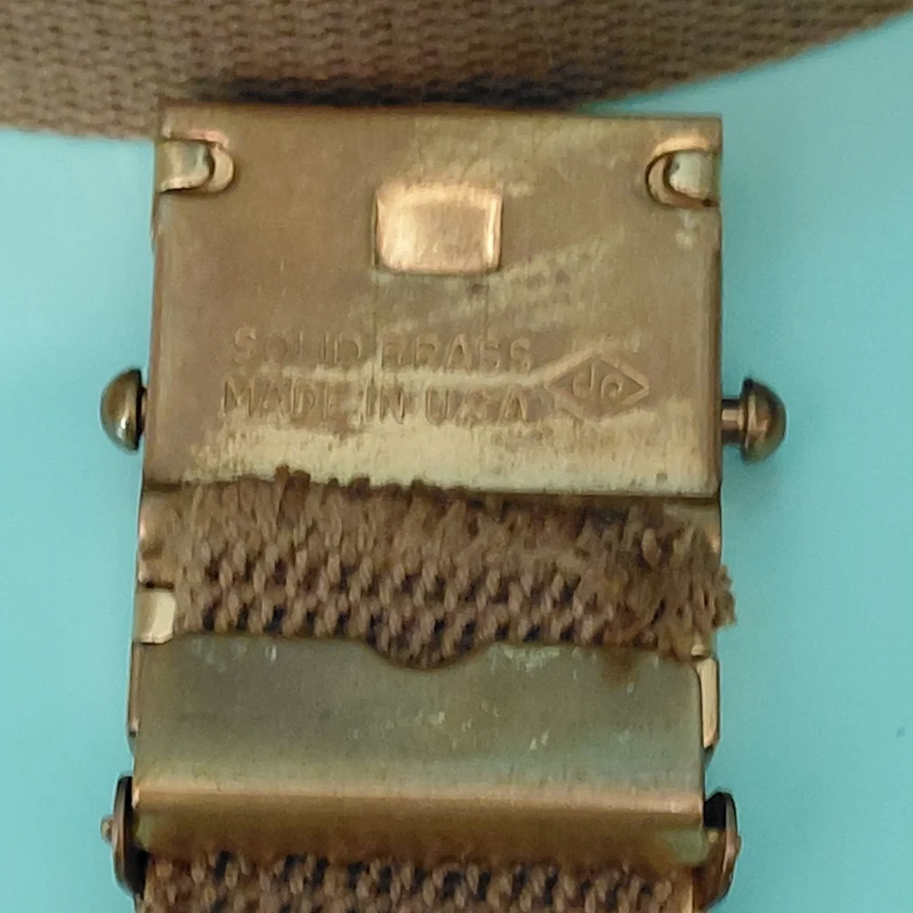 Vintage Boy Scouts of America BSA Canvas Web Belt Solid Brass Buckle Tan 42.5